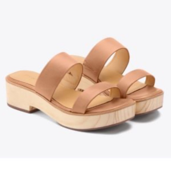 Nisolo Anthropologie Ellie All Day Leather Clog Almond Size 7 - Picture 1 of 9